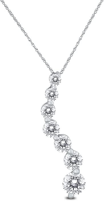 1/4 Carat TW Diamond Journey Pendant in 10K White Gold