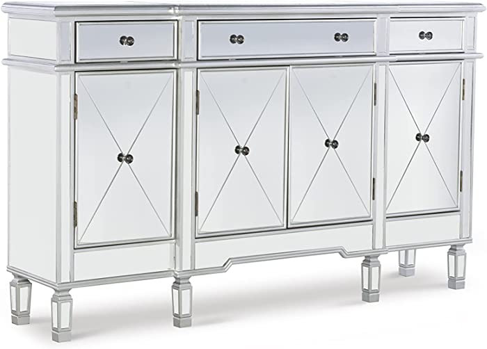 Powell Company Mirrored 4-Door 3-Drawer Console