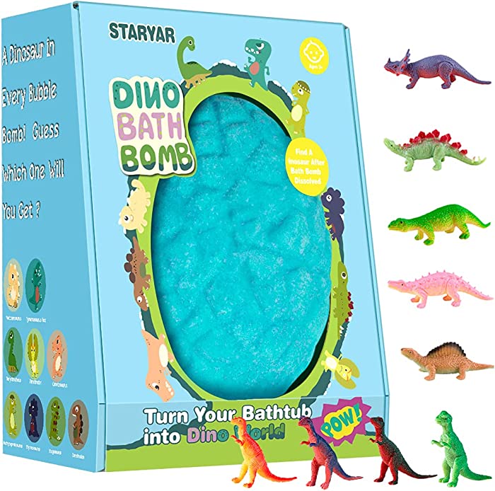 Bath Toys,XXXL Bath Bombs for Kids with Surprise Toys Inside, Dinosaur Egg Bubble Bath Bombs Gift Set,Birthday Christmas Holiday Gift for Girls and Boys