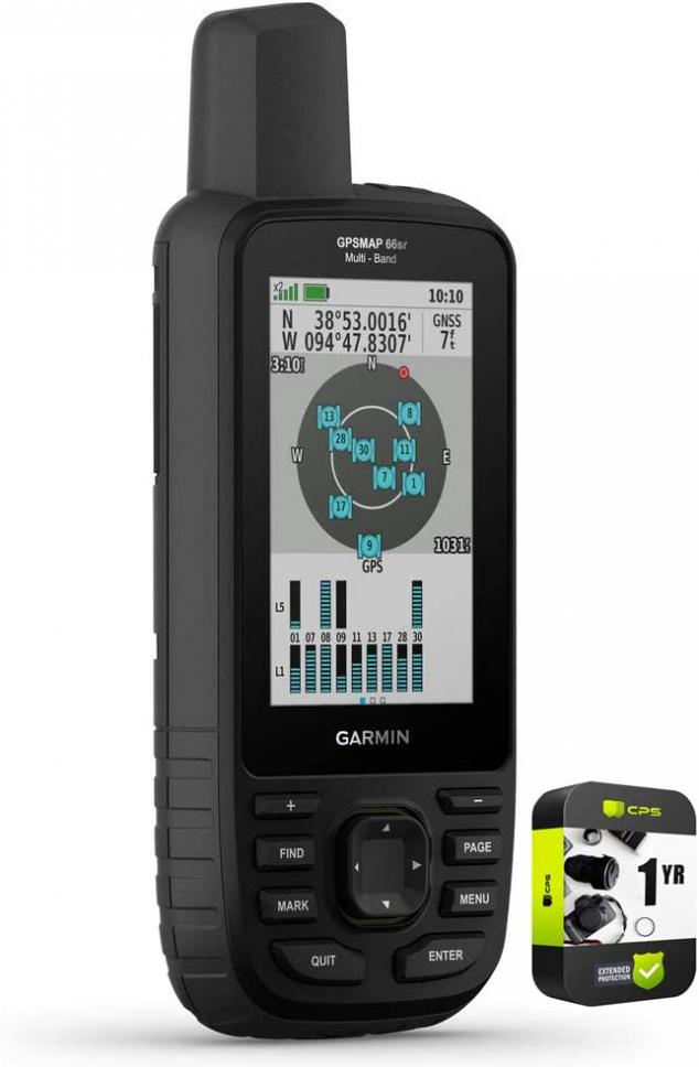 Garmin 010-02431-00 GPSMAP 66sr Handheld Navigator 3 inch Color Display Bundle with 1 YR CPS Enhanced Protection Pack