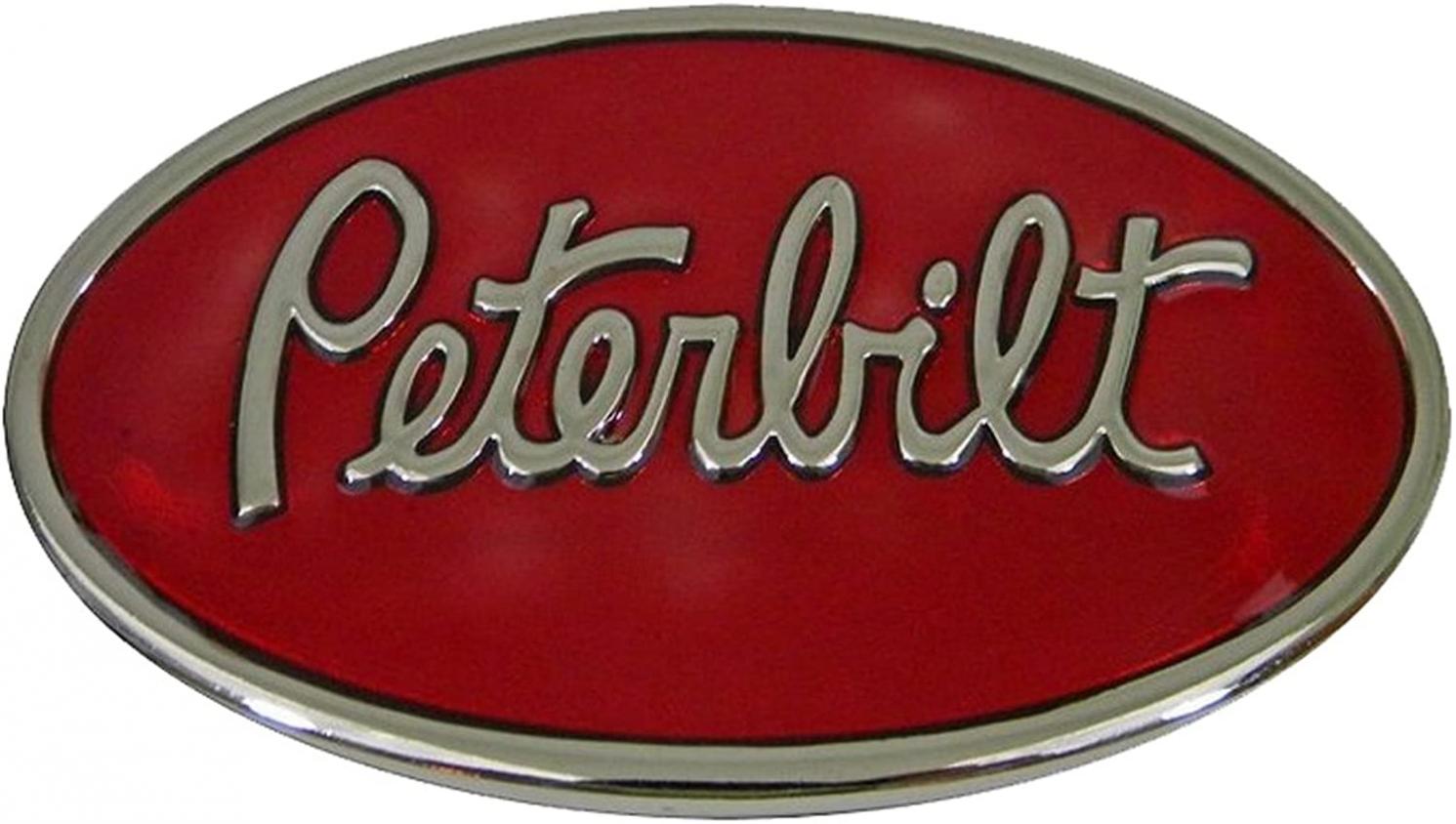 Peterbilt Motors Chrome Finish Oval Belt Buckle