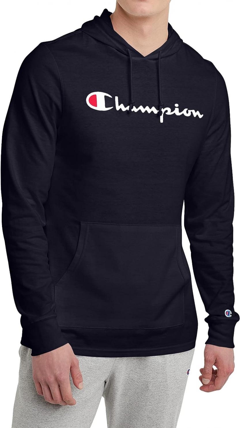 Champion mens T-shirt Hoodie, Cotton Mid-weight Hooded Men's T-shirt, Comfortable Men's Tee