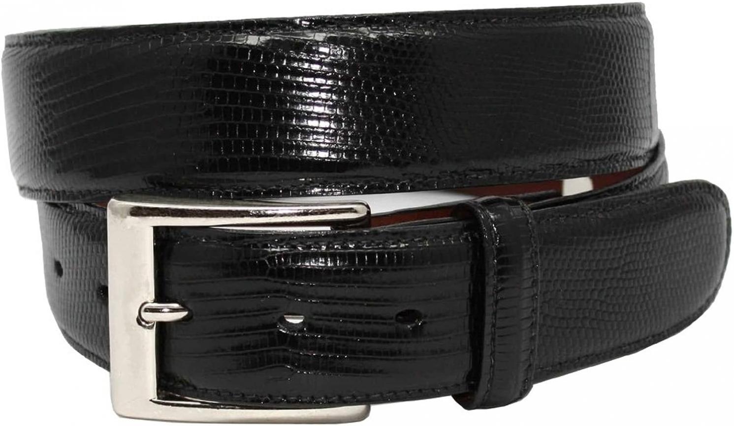 Torino 35mm Ringmark Lizard Belt - Black