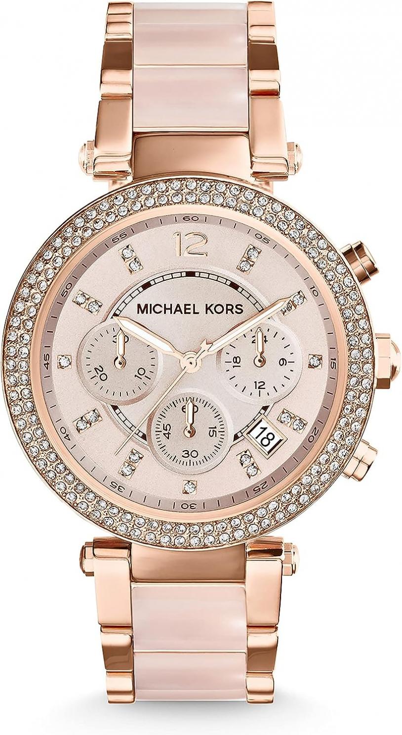 Michael Kors Parker Stainless Steel Watch With Glitz Accents