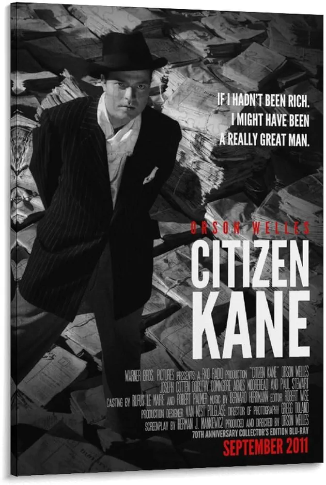 Citizen Kane 1941 Orson Welles Vintage Movie Poster Poster Decorative Painting Canvas Wall Art Living Room Posters Bedroom Painting 20x30inch(50x75cm)