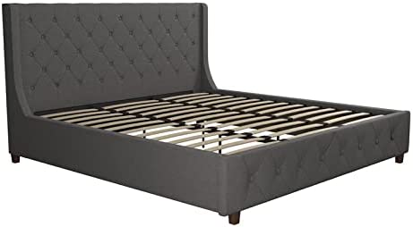 COSMOLiving by COSMOPOLITAN Mercer Upholstered Bed - King - Grey Linen