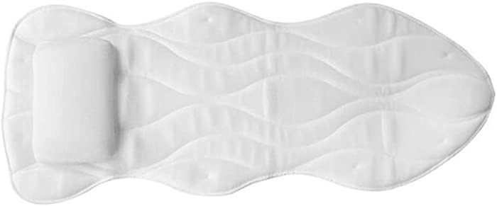 ZQXJBM Full Body Bath Pillow Non Slip Bath Mat with Powerful Suction Cups Spa Bathtub Pillows for Head Neck Shoulder and Back Support - White,B,121 * 48.5cm