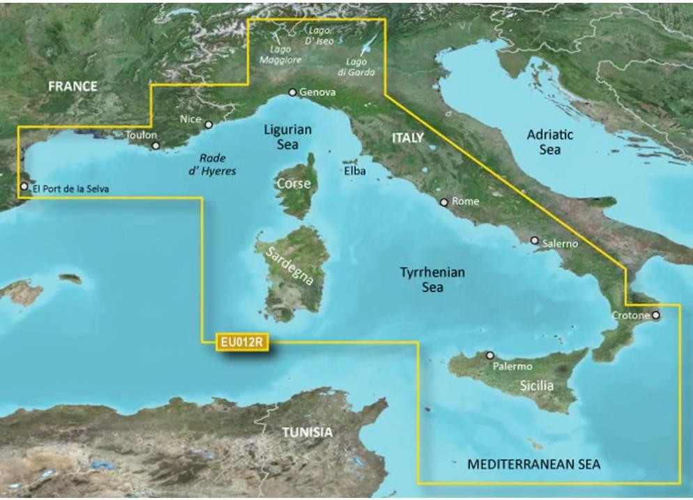 Garmin VEU012R Italy West Coast SD Card Nautical Charts