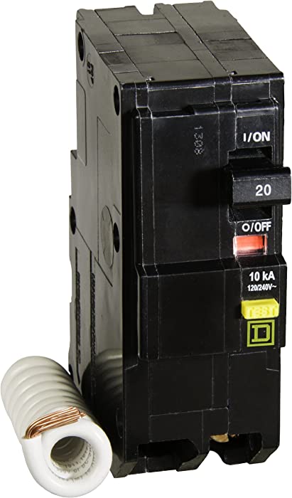 Square D - QO220GFICP QO Circuit Breaker, 20-Amp, 120/240V, 2-Pole, GFCI, Plug-In Mount