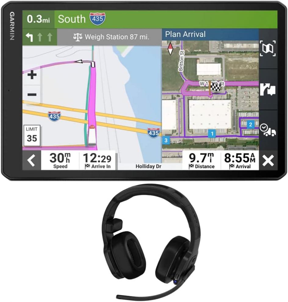 Garmin 010-02741-00 dezl OTR1010 10 inch GPS Truck Navigator Bundle with Garmin dezl 200 Wireless Driving/Trucking Headset