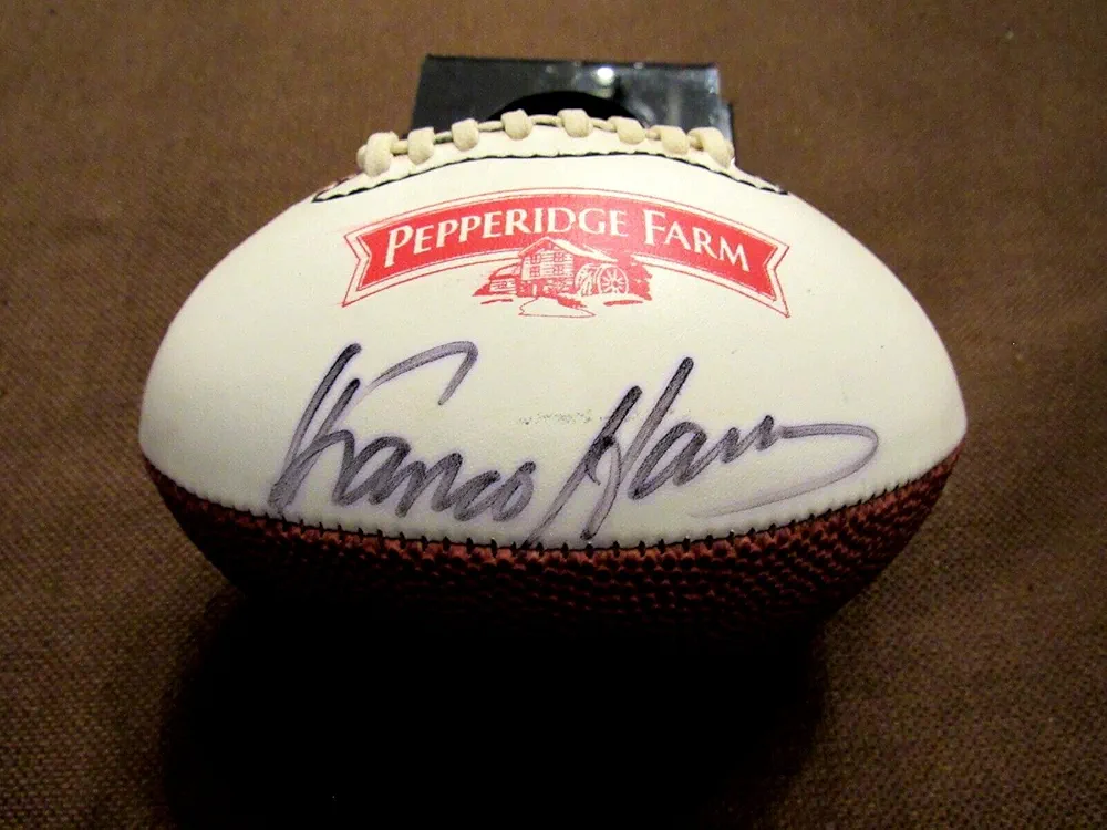 Franco Harris Pitts Steelers Hof Signed Auto Pepperidge Farm Mini Football Jsa - Autographed Footballs