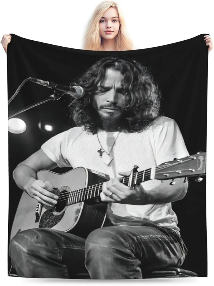 Chris Music Cornell Blanket Ultra Soft Cozy Warm Travel Blankets Throw Bedding Blanket Lightweight for Bed Living Couch Room All Seasons 80"x60"