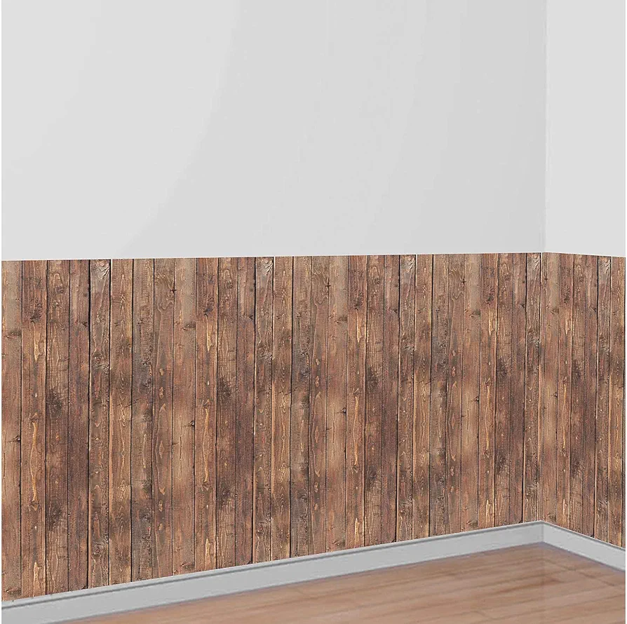 Amscan Realistic Wood Scene Setters Room Roll - 48" x 40' (1 Pc.) - Perfect for Parties, Events & Home Decor