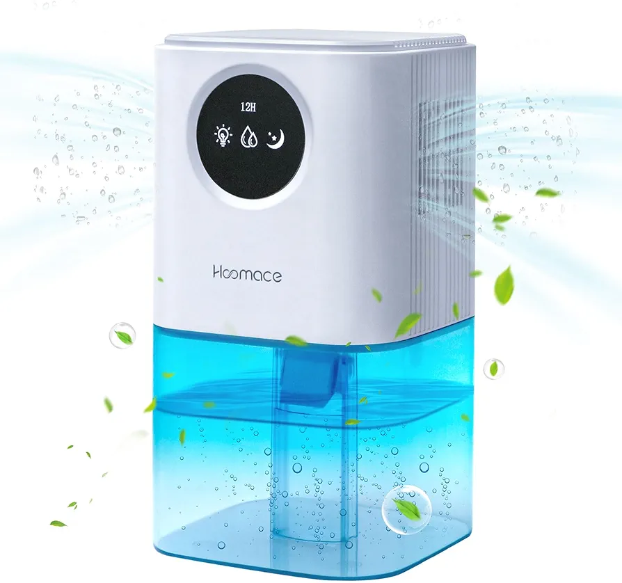 Dehumidifier for Bathroom, 58 OZ Small Dehumidifiers for Bedroom with Auto Shut-off Timer 7 Colorful Light,Potable Dehumidifier for Home Room Closet