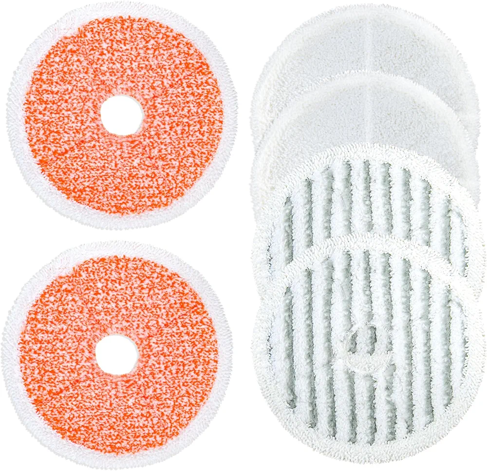 6 Pack Mop Head Replacement for Bissell SpinWave+Vac Cordless 3764/37643 All-in-one Powered Spin Mop & Vacuum, Reusable Washable Spinwave Replacement Pads, 2 Heavy Scrub Pads+2 Scrub Pads+2 Soft Pads