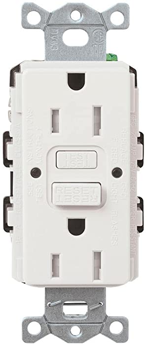 Lutron, White CAR-15-GFST-WH Claro 15-Amp Self-Testing Receptacle