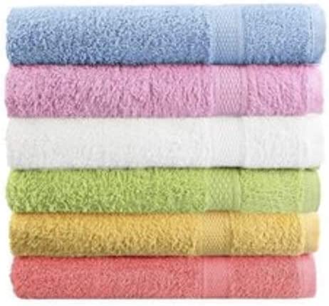 Groko Textiles Small and Lightweight Cotton Towels Assorted Pastel Mix 24 x 40 inches Towels (6)