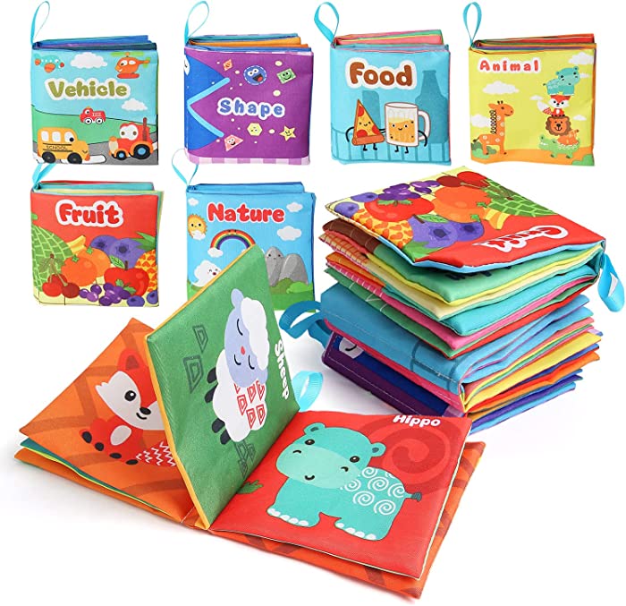 Baby's First Soft Books with Rustling Sound,Bath Books, Non-Toxic Cloth Books Toy Set for Newborns, Infants, Toddlers & Kids.Perfect for Baby Toy Gift Sets Baby Shower 6pcs