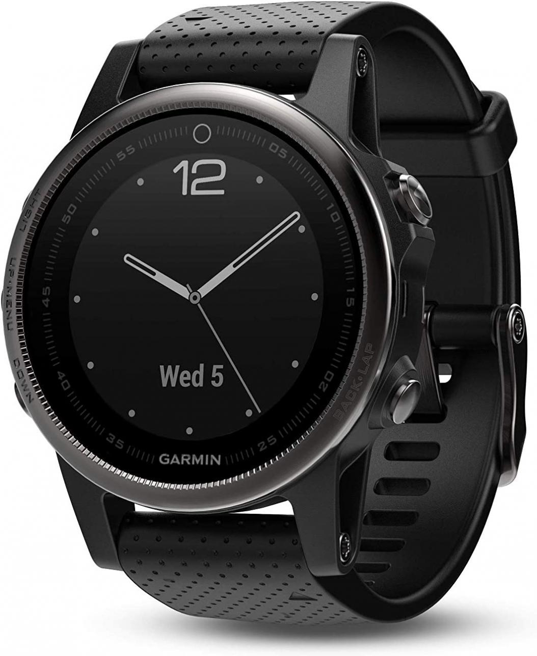 Garmin fēnix 5s, Premium and Rugged Smaller-Sized Multisport GPS Smartwatch, Silver/Black