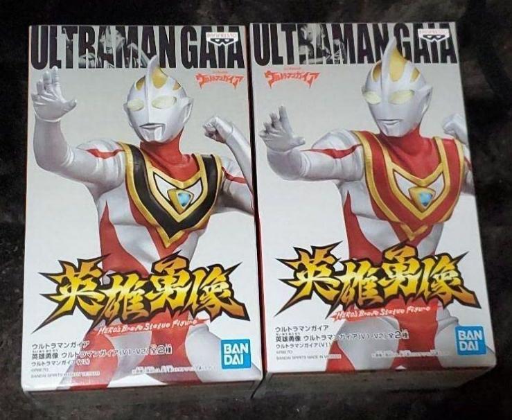 Banpresto Ultraman Gaia Hero Brave Statue V1 ･ V2 PVC Figure Figurine 17cm 2set