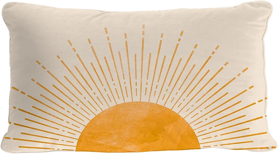 Sun Sunrise Sunshine Abstract Home Girls Bedroom Decorations Soft Throw Pillow Cover, Sunset Pillow Case Pillowcase, 12x20 Inch