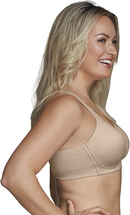 Vanity Fair Beyond Comfort Wire-Free T-Shirt Bra, 40DD, Damask Neutral