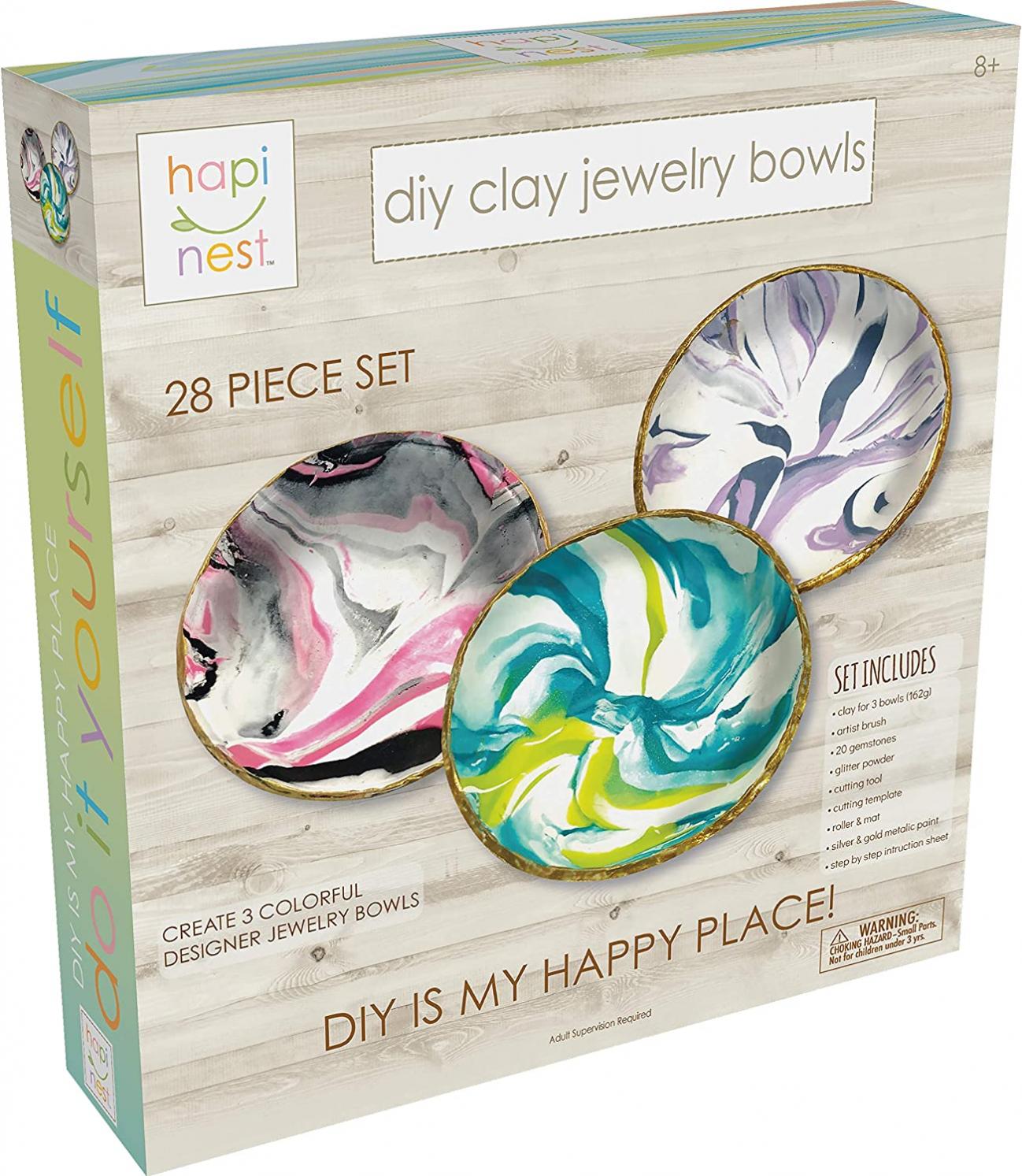 Hapinest DIY Clay Jewelry Dish Arts and Crafts Kit Gifts for Girls Kids Ages 8 9 10 11 12 Years Old