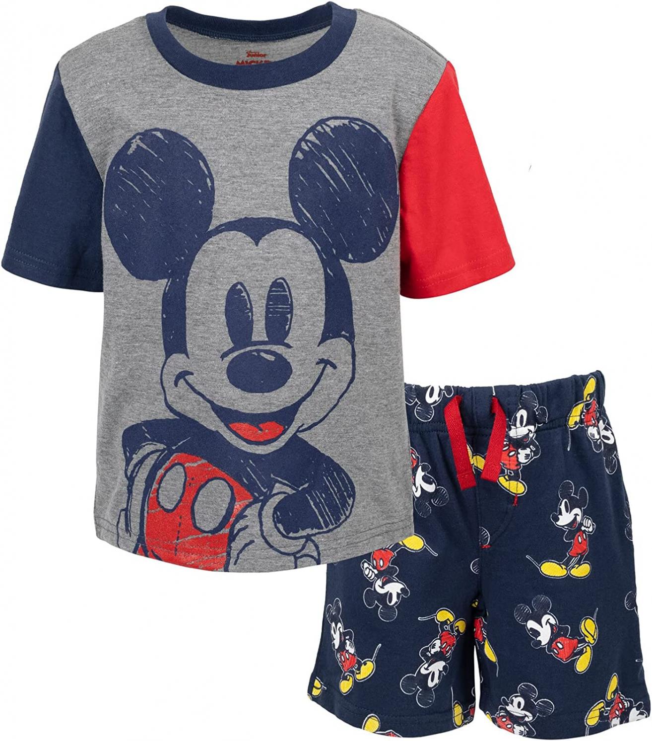 Disney Pixar Cars Mickey Mouse Lion King Toy Story Buzz Lightyear Graphic T-Shirt & French Terry Shorts Set