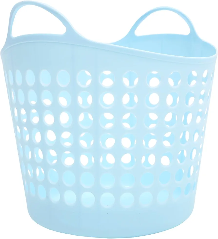 Alipis Flexible Laundry Basket - Collapsible Plastic Hamper 30L Dirty Clothes Basket Foldable Laundry Hamper Grocery Basket with Carry Handles for Bathroom Laundry Room