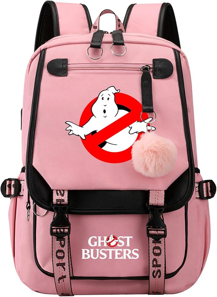 Teens Novelty Daypack Ghostbusters Lightweight Bookbag with USB Charging Port,Casual Travel Bagpack for Student