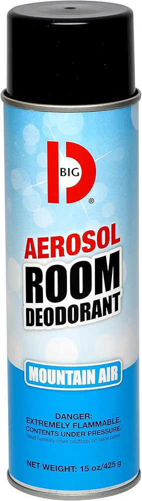 Big D 426 Aerosol Room Deodorant, Mountain Air Fragrance, 15 oz (Pack of 12) - Industrial strength handheld air freshener ideal for restrooms, offices, schools, restaurants, hotels, stores