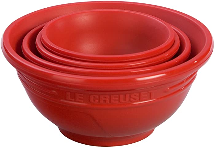 Le Creuset Silicone Prep Bowls, Set of 4 - 1/4c, 1/3c, 1/2c & 1 cup, Cerise