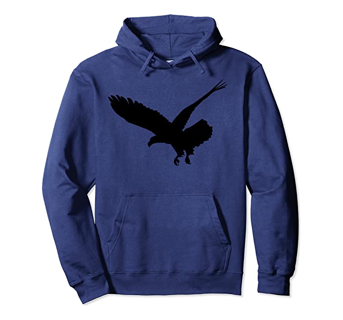 Beautiful Black Flying Eagle Bird Silhouette Pullover Hoodie