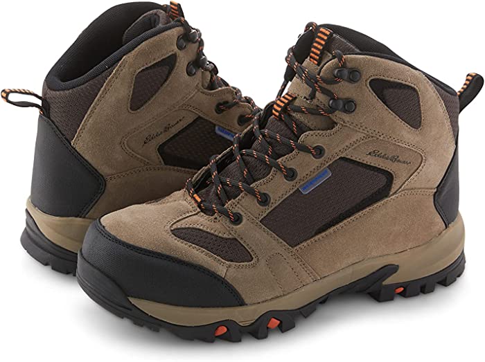 Eddie Bauer Lincoln Waterproof Hiking Boots for Men | Multi-Terrain, Flexible & Supportive Design Robber Traction Outsole Memory Foam Insole