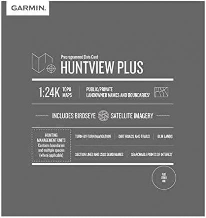 Garmin Huntview Plus, Preloaded microSD Cards With Hunting Management Units for Garmin Handheld GPS Devices, Wisconsin