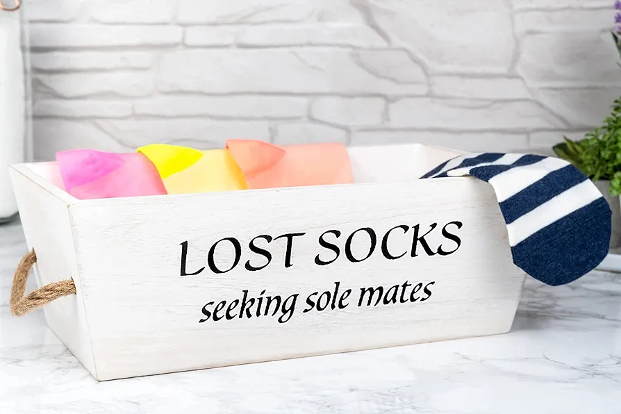 Lost Socks Basket for Laundry Room Farmhouse Laundry Room Décor and Accessories Lost Socks Bin For Laundry Room Sock Basket for Laundry Sock Holder for Laundry Lost Socks Sign