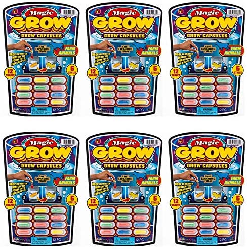 Magic Grow Capsules by JA-RU (6 Packs). Best Growing Animals Dinosaurs Capsules Bath Toys for Kids. 305-6A