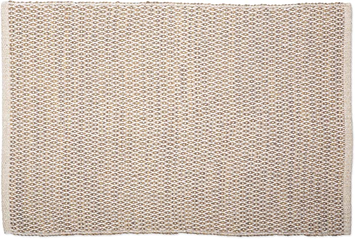 DII Woven Recycled Yarn Rag Rug Collection Miniature Diamonds, 2x3', Stone