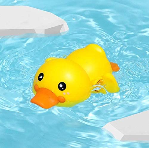 Kids Bath Toy Wind-up Swimming Duckling Bathroom Bathtub Pool Water Clockwork Toy Swimming Duck Toys (Yellow, One Size)