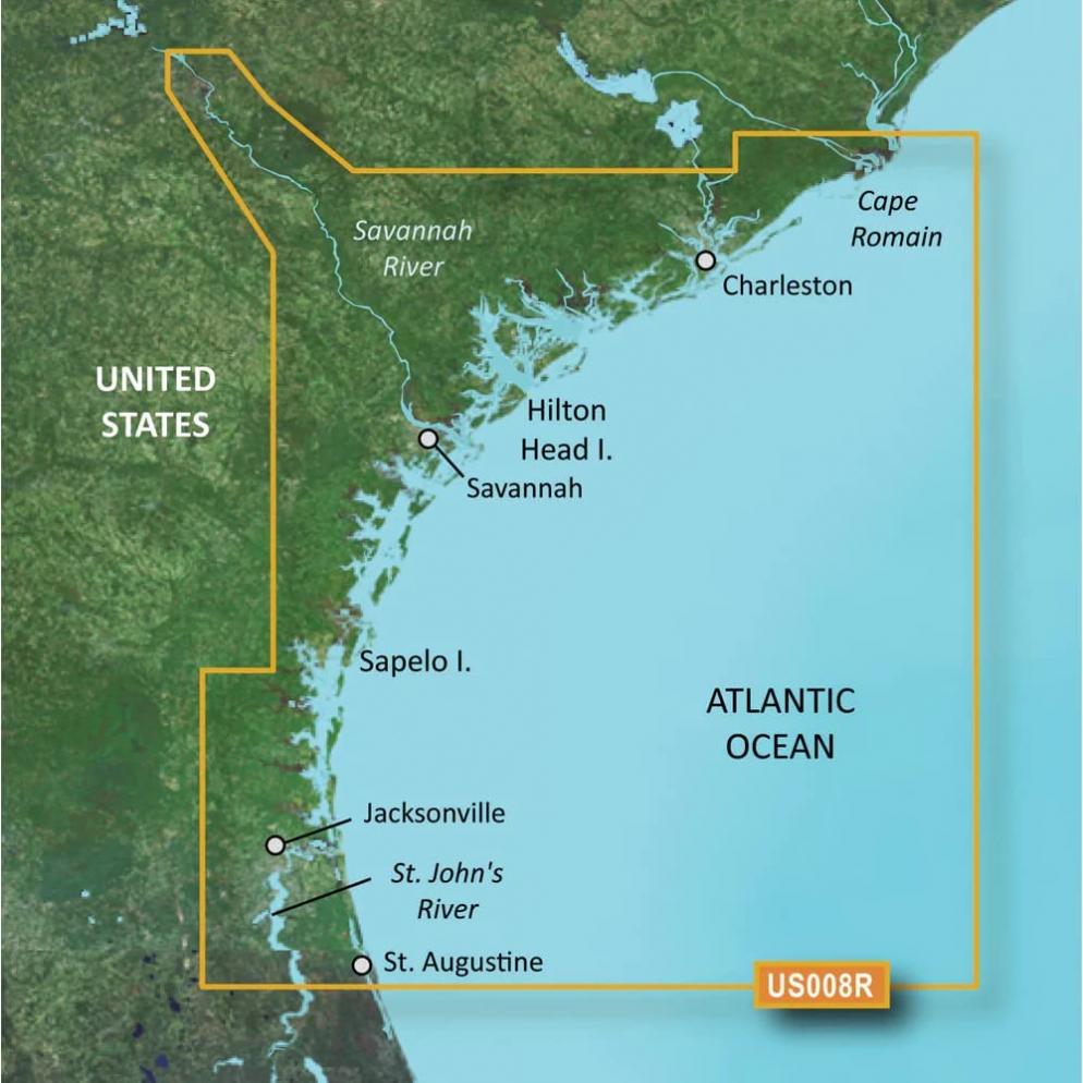 New-GARMIN VUS008R CHARLESTON TO JACKSONVILLE BLUECHART G2 - 30362