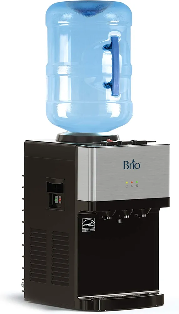 Brio Limited Edition Top Loading Countertop Water Cooler Dispenser with Hot Cold and Room Temperature Water. UL/Energy Star Approved