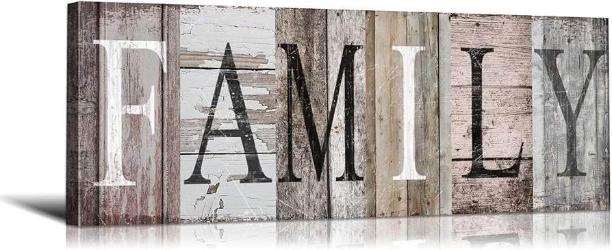 Farmhouse Wall Art Rustic Wall Decor Farmhouse Family Wall Decor Family Sign Family Sign Wall Decor Family Decor Family Room Decor Family Quotes Wall Decor for Living Room Decor (17''W x 6''H)