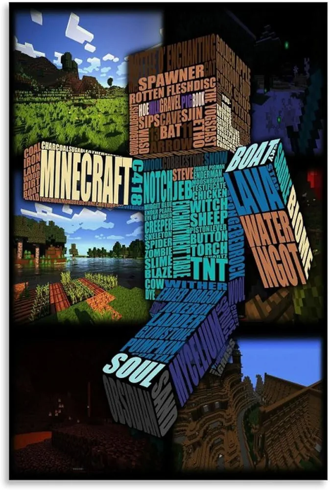 YYQLNTQB Minecraft Poster for boys room Canvas Art Posters for Room Aesthetic And Wall Art Picture Living Room Decor Poster 12x18inch(30x45cm) Style-7