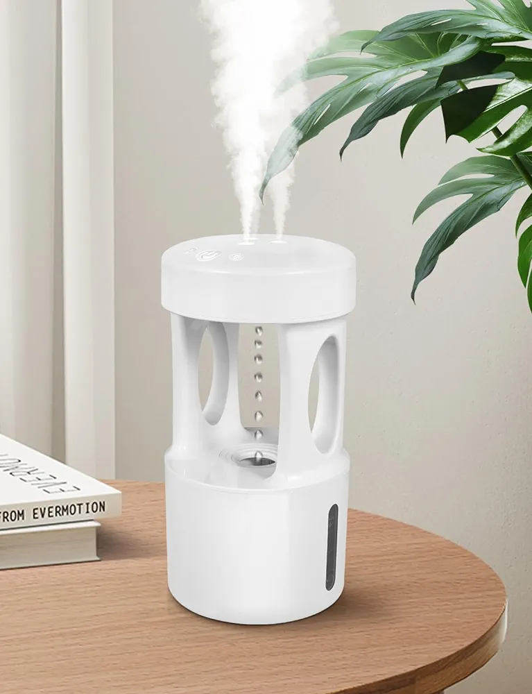 Anti Gravity Humidifier,Water Drop Humidifier ，Drip Drop Humidifier with Night Light,Rain Cloud Humidifierhigh-capacity Silent humidifier for Bedroom/Baby Nursery/Bathroom//Living Room.