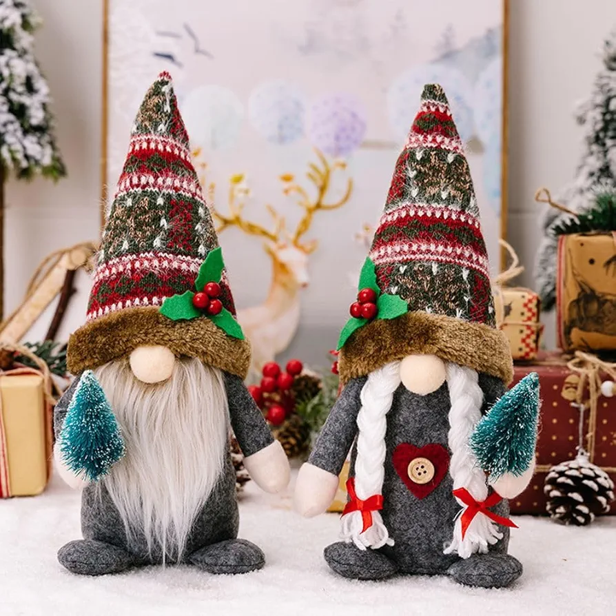 2 PCS 12 * 3.5inch American Dwarf Elderly, Fun Cartoon Christmas Decorations. Christmas Tree Decorations for Offices, Homes, and classrooms.