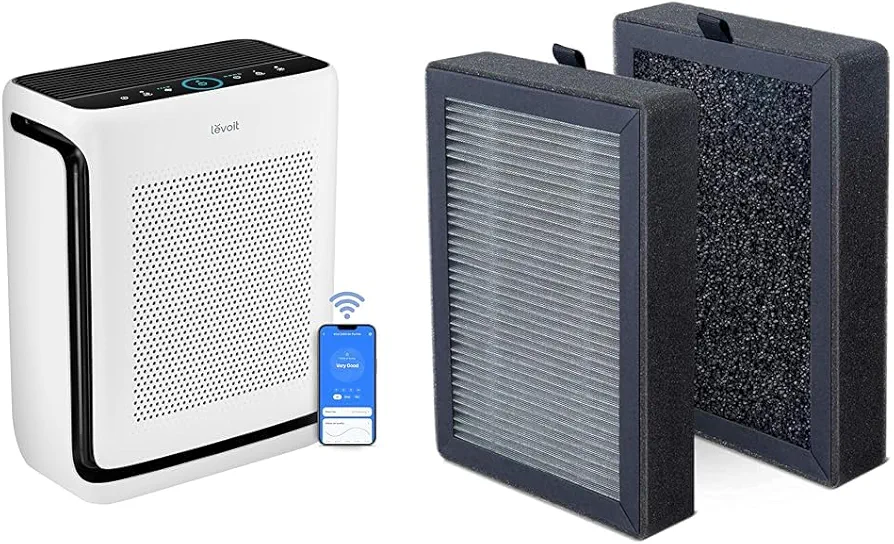 LEVOIT Air Purifiers for Home Large Room Up to 1900 Ft² in 1 Hr with Washable Filters & LV-H128 Air Purifier Replacement