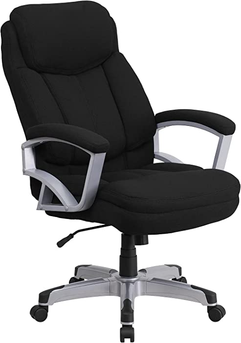 Flash Furniture HERCULES Series Big & Tall 500 lb. Rated Black Fabric Executive Swivel Ergonomic Office Chair with Arms