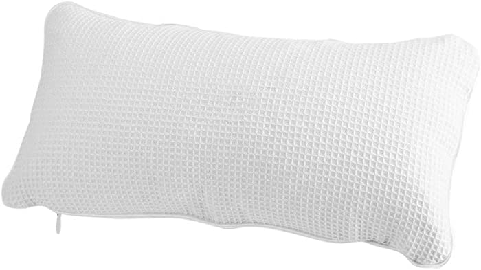 EORTA Bathtub Pillow Anti-slip Aerated Pillow with Suction Cup Spa Bath Cushion for Head Neck Rest Relax, Home, Bathroom, White, 13.8"X7.8"