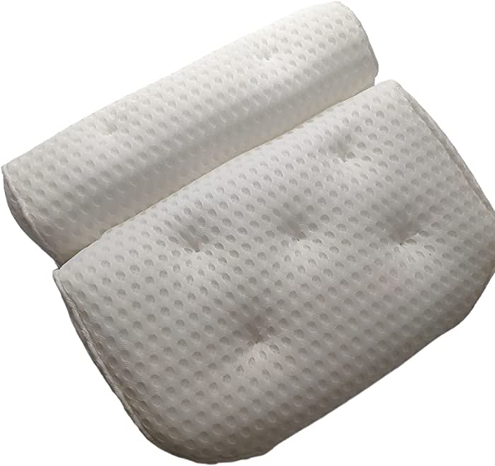 MATIHUNO Bath Pillow with Suction Cups Neck and Back Support Spa Pillow Fit for Home Bathroom Accessories (Color : White)