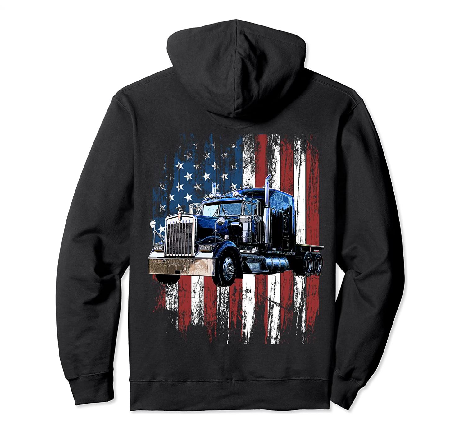 Trucker American Flag Truck Driver Hoodie Truck Driver Gift